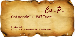 Csincsák Péter névjegykártya