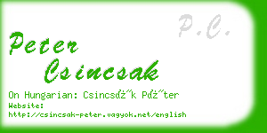 peter csincsak business card